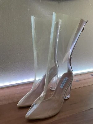 Cape Robbin PVC Transparente con Tacón Bloque Lucite Talla 6.5 Foto 1 de 4