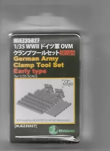 Juego de abrazaderas de herramientas del ejército alemán MJ Miniatures tipo temprano Segunda Guerra Mundial 1/35 kit sin pintar - Imagen 1 de 2