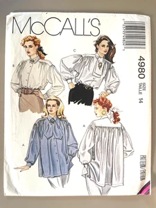 Blusa McCall's Misses 90 patrón 4980 talla 14 sin cortar - Imagen 1 de 2