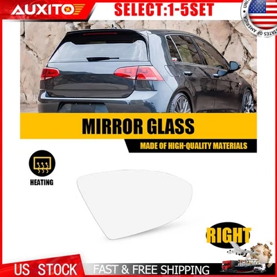 Right Heated Mirror Glass Fit VW Golf Alltrack 2017-19 & SportWagen 2015-19 1-5X - Image 1 of 4