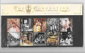 briefmarken präsentationspaket - Die Krönung 2. Juni 1953 postfrisch Briefmarken mit Postkarten - Bild 1 von 2