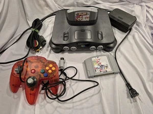 Nintendo 64 N64 Console with Controller, Super Smash Bros & Mario Kart - Tested - Picture 1 of 1