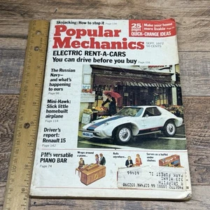 Vintage Popular Mechanics Magazine September 1972 Electric Rent A Car 70s Tech - Picture 1 of 2
