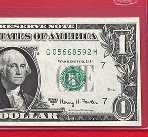 1963A $1 DOLLAR BILL ( CHICAGO G ) UNCIRCULATED - Picture 1 of 3