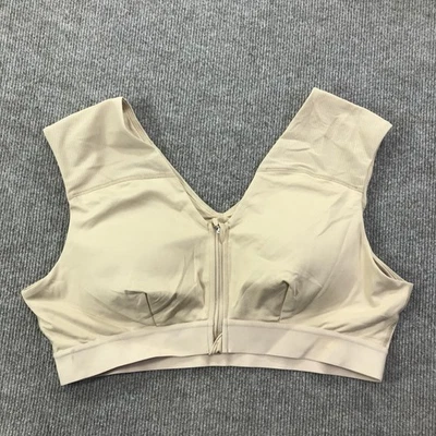Tommie Copper Sports Bra Womens 3XL Beige Zip Front Shoulder Support Compression - Image 1 of 4