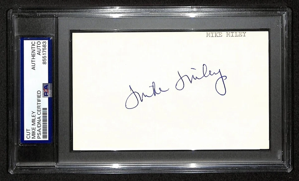 Mike Miley Signed/Auto Cut on 3x5 Index Card California Angels PSA/DNA 197003 - Image 1 of 1