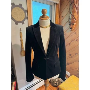 Vintage Anne Klein Black Velvet Tailored Blazer - Picture 1 of 10