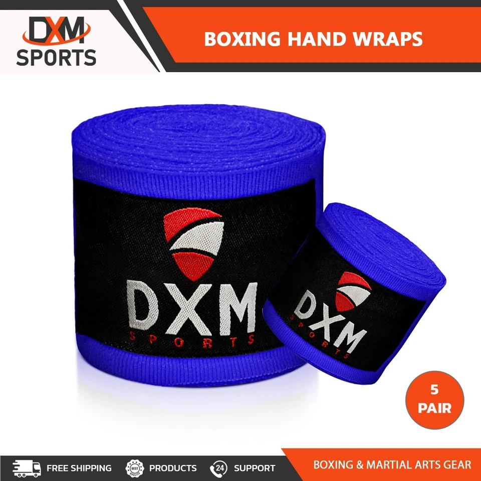 DXM SPORTS Hand Wraps Adult 4.5m Semi Elastic Cotton Bandages for MMA & Boxing - Image 1 of 1