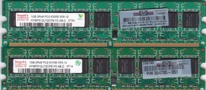 2GB 2x1GB HYNIX PC2-5300E DDR2-667 ECC KIT HYMP512U72CP8-Y5 AB-C HP 384705-051 - Picture 1 of 3