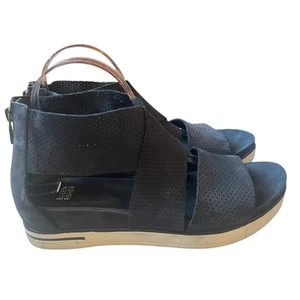 Eileen Fisher Black Tumbled Perforated Sport 2 Sneaker Sandals Size 9 - Picture 1 of 7