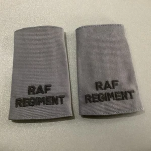 Vintage British Royal Air Force Regiment RAF Grey Shoulder Slides Epaulettes x 2 - Picture 1 of 3