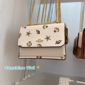 NWT Coach Mini Klare Crossbody Bag With Shell Print Gold/Chalk Multi CBI18 - Picture 1 of 12