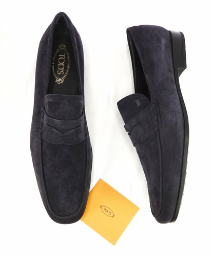 TOD’S $575 TOD'S Vamp con logo Mocassino in pelle scamosciata blu gomma 85B 13 5 US