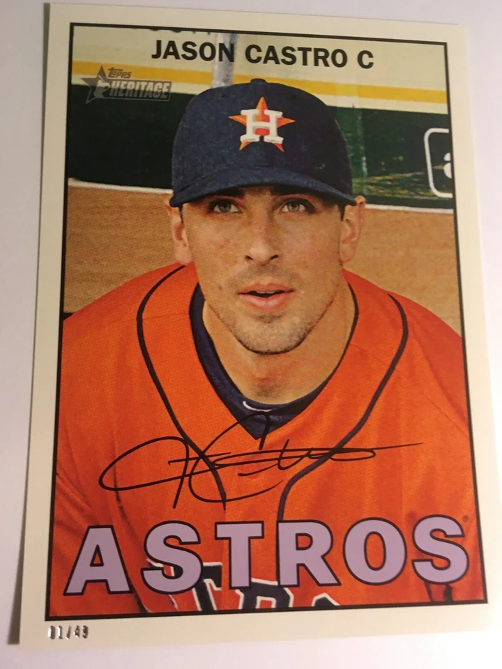 2016 Topps Heritage Jumbo 5x7 Jason Castro Astros 378 #'d 06/49 - Image 1 of 1
