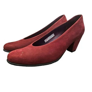 ARCHE Red Suede Pumps Leather Heels Made in Italy 39.5 8.5 - Picture 1 of 7