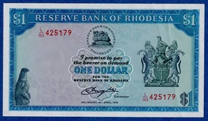 Rhodesia $1 (1978)  P-34c (18th April 1978), aUNC Note   L/105 425179 - Picture 1 of 3