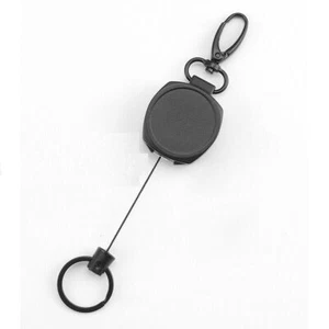 Heavy Duty Retractable Carabiner Key Chain Badge Holder With Steel Cord keychain - Picture 1 of 4