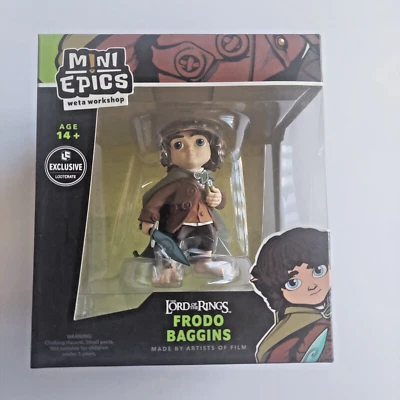 Mini Epics Frodo Baggins Lord of the Rings 4" Vinyl Figure Weta Workshop 2021 - Image 1 of 4