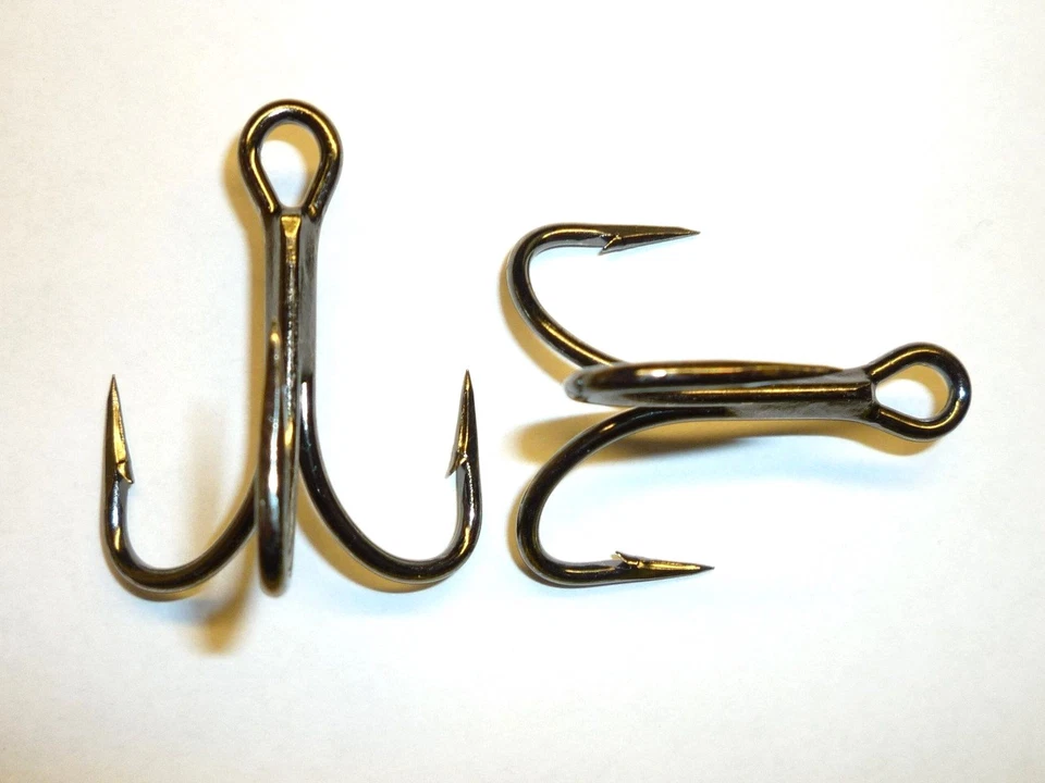 (50) VMC 4X OSHAUGHNESSY TREBLE HOOKS (SIZE 3/0) BLACK (9626BN) BULK 9626 BN