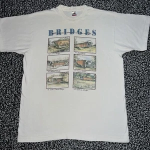 Original Vintage 90S Bridges Madison County T-Shirt Fruit Of The Loom XL USA - Picture 1 of 7