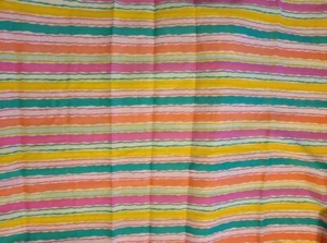 1970s vintage neon rainbow striped Cotton fabric 1y X 44 - Picture 1 of 1