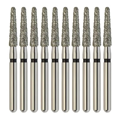 Dental Diamond Burs Round End Taper FG 856/018SC Super Coarse Grit Black - Image 1 of 4