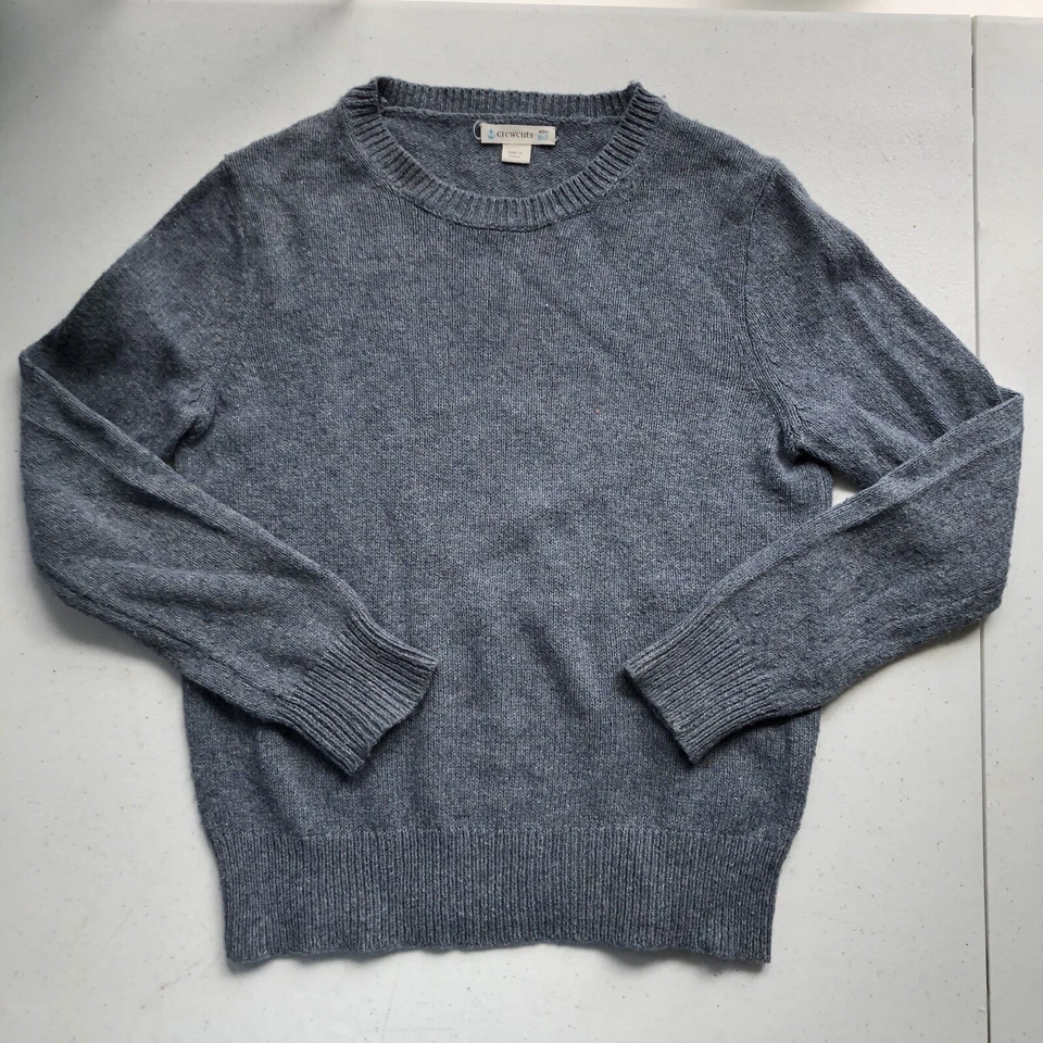 Suéter J Crew Cuts Mezcla Lana Algodón 6/7 Azul Gris Niños Niños Náutico Americana Foto 1 de 4