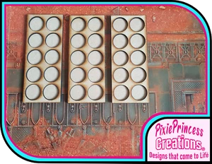 Bandejas de movimiento redondas 3x 25 mm A 10 espacios MDF adecuadas para Warhammer 40k - Imagen 1 de 4