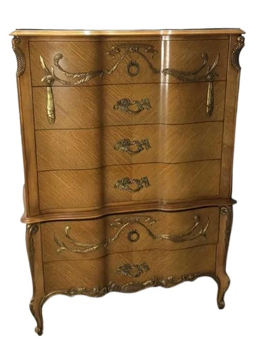 Romweber French Louis XV Burl Wood Highboy Chest of drawers Cover