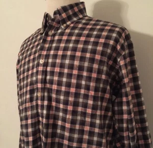 Camisa Orvis Para Hombres Manga Larga Guinga Negra Roja A Cuadros Abotonada 100% Algodón L - Imagen 1 de 5