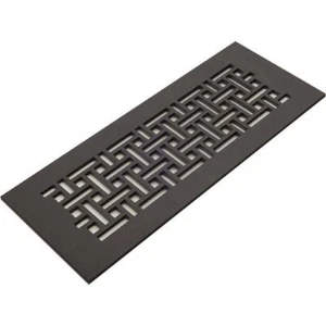 Basketweave Series 12 in. x 4 in. Oil Rubbed Bronze Steel Vent Cover Grille - Picture 1 of 6