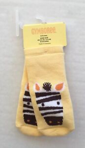 NWT Gymboree Jungle Gym 6-12 Months Yellow Unisex Zebra Socks