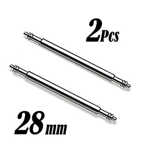 2 Pcs 28mm Watch Band Spring Pin Replacement Stainless Steel Double Flanged End. - Bild 1 von 3