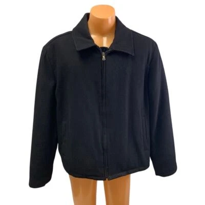 Abrigo de invierno Merona para hombre XL básico de mezcla de lana con cuello negro cremallera completa cálido Foto 1 de 4