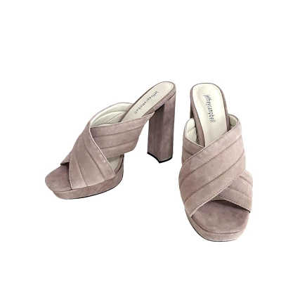 Mula plataforma gamuza Jeffrey Campbell Kenobi beige talla 10 Foto 1 de 4