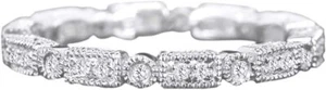1/5ct Natural Round Diamond Full Eternity Wedding Band Ring 10K Solid Gold - Picture 1 of 4