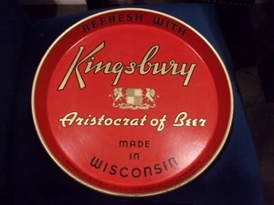 KINGSBURY - ARISTOCRAT OF BEER TRAY - IN VERY GOOD CONDITION!! 12 INCH - RARE! - Picture 1 of 3