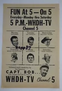 SUPERMAN GEORGE REEVES 1958 WHDH-TV Boston Anzeige CAPT CAPTAIN BOB/JASPER ganzseitig - Bild 1 von 1