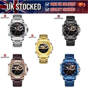 NAVIFORCE Luxury Waterproof Mens Wrist Watch Quartz Steel Wristwatch - Picture 1 of 10