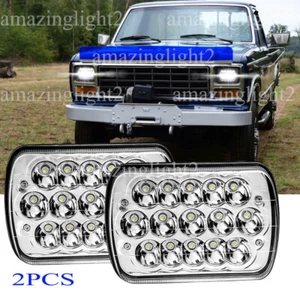 Pair Fit Ford F-150 1981 1982 1983 1984 7x6 5x7 LED Headlights Hi Lo Beam H6054 - Picture 1 of 14