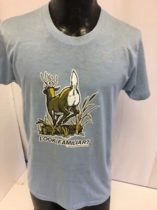 Vtg 70 80's Screen Stars Sportsman's Hunting WHITETAIL Buck Deer 50/50 T Shirt M - Picture 1 of 9