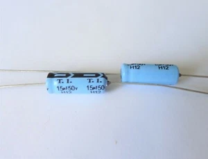 2 pcs 15uF (15 uF) 50V, 85C Axial Electrolytic Capacitors. - Picture 1 of 1