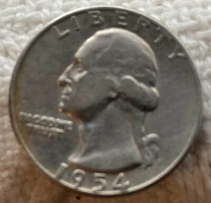  1954P  Washington 90% Silver Quarter    VERY FINE SEE PICTURES! - Picture 1 of 2