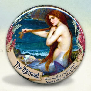 A Mermaid Fair Waterhouse Pocket Mirror tartx - Picture 1 of 3
