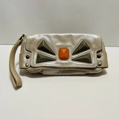 HAYDEN HARNETT “GALAXY” Bronze Leather Clutch EUC MINT SUPER-RARE! Retail - $360 - Image 1 of 4