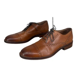 Johnston & Murphy 7M Brown Lace Up Oxford Shoes Preppy Office Career Casual - Picture 1 of 14