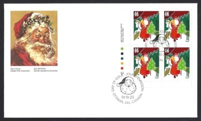 🍁Canadá #1340 LLpb "PERSONAJES DE NAVIDAD" Nuevo 1991 Primer Día Cubierta Foto 1 de 2