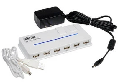AC Powered 10 port USB 2.0 HUB Hi Speed w/ A.C. adapter Tripp-Lite U222-010-R - Image 1 of 4