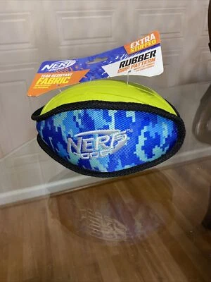 NERF ~7" Toba Goma Camuflaje Felpa Fútbol Polly Relleno Juguete para Perro - Verde/Azul Foto 1 de 4