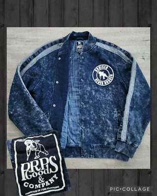 Chaqueta de bombardero de mezclilla a cuadros lavado ácido talla 2XL magullada nunca rota XXL de colección Y2K Prps Foto 1 de 4